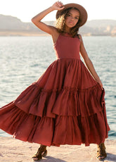 Plus Size Princess Lace Ruffles Layered Dress Baby Kids Flower Girls-TB00842-Veeddydropshipping